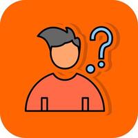 Question Filled Orange background Icon vector