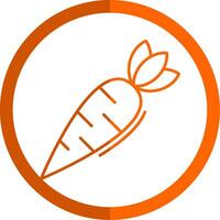 Carrot Line Orange Circle Icon vector