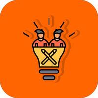 Teamwork Filled Orange background Icon vector