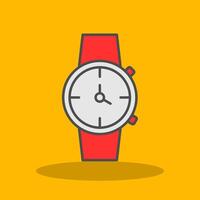 reloj lleno sombra icono vector