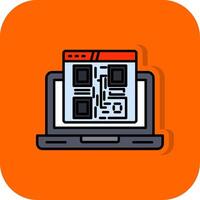 Qr Code Filled Orange background Icon vector