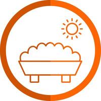 Trough Line Orange Circle Icon vector