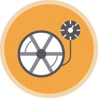 Tire Pressure Flat Multi Circle Icon vector