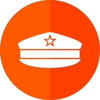 Military Hat Glyph Red Circle Icon vector