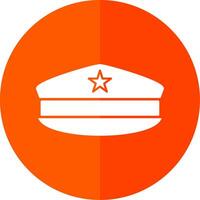 militar sombrero glifo rojo circulo icono vector