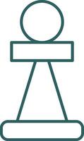 Pawn Line Gradient Round Corner Icon vector