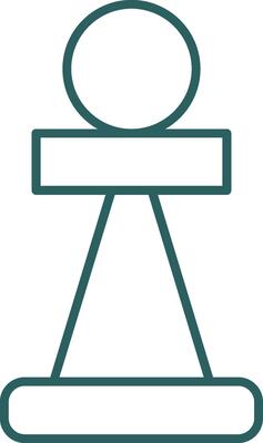 Pawn Line Gradient Round Corner Icon