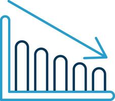 Chart Line Blue Two Color Icon vector