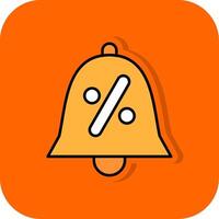 Bell Filled Orange background Icon vector