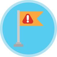 Warning Flag Flat Multi Circle Icon vector