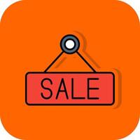 Sale Filled Orange background Icon vector