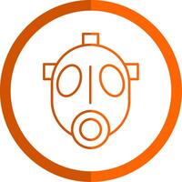 Gas Mask Line Orange Circle Icon vector