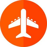 Plane Glyph Red Circle Icon vector