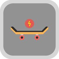 Skateboard Flat Round Corner Icon vector