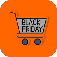 Black Friday Filled Orange background Icon vector