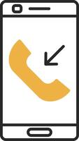 Incoming Call Skined Filled Icon vector