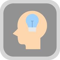 Mind Flat Round Corner Icon vector