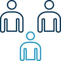 Collaboration Line Blue Two Color Icon vector