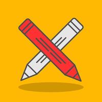 Pencil Filled Shadow Icon vector