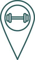 gimnasio ubicación línea degradado redondo esquina icono vector