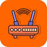 Wifi Filled Orange background Icon vector