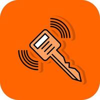 Smart Key Filled Orange background Icon vector