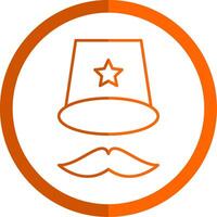 Top Hat Line Orange Circle Icon vector