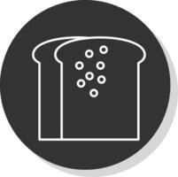 Toast Line Grey Circle Icon vector