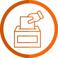 Voting Line Orange Circle Icon vector