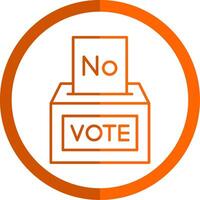 votar No línea naranja circulo icono vector