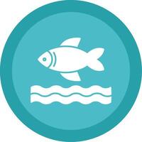 pescado glifo multi circulo icono vector