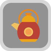 Kettle Flat Round Corner Icon vector