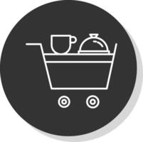 Room Service Line Grey Circle Icon vector