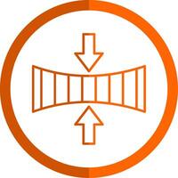 elasticidad línea naranja circulo icono vector
