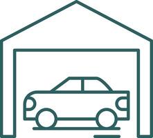 Garage Line Gradient Round Corner Icon vector