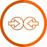 Collision Line Orange Circle Icon vector