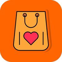 Shopping Bag Filled Orange background Icon vector