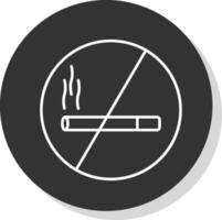 No Smoking Line Grey Circle Icon vector