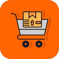 Shopping Cart Filled Orange background Icon vector