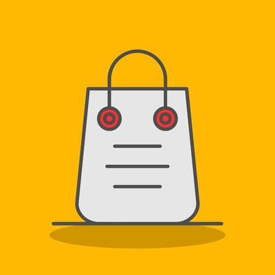 Shopping Bag Filled Shadow Icon