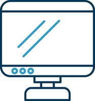 Monitor Line Blue Two Color Icon vector