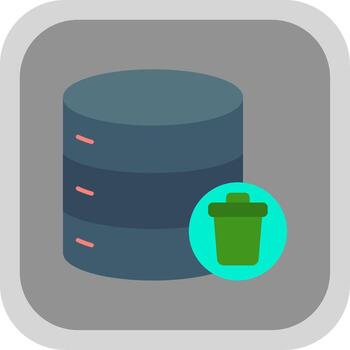 Eliminar datos plano redondo esquina icono vector