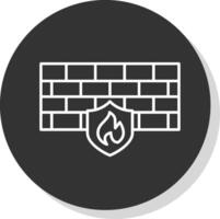 Firewall Line Grey Circle Icon vector