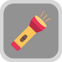 Torch Flat Round Corner Icon vector