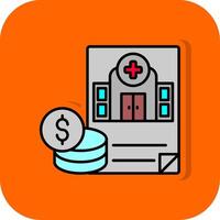 Hospital Budget Filled Orange background Icon vector