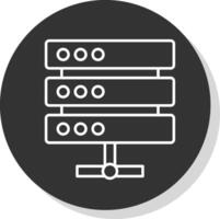 Server Line Grey Circle Icon vector