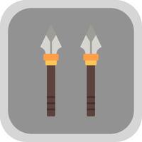 Spear Flat Round Corner Icon vector
