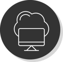 Cloud Computing Line Grey Circle Icon vector