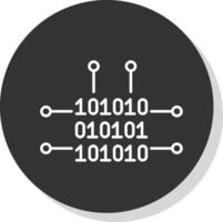 Binary Code Line Grey Circle Icon vector