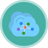 Cloud Flat Multi Circle Icon vector